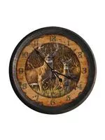 15 " Rivers Edge Rusted Rusted Buck & Doe Clock