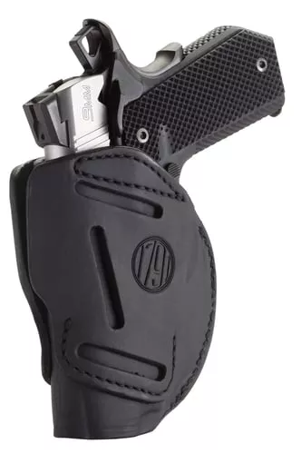 1791 Gunleather 3WH1SBLA 3-WayIWB/OWB Size 01 Stealth Black Leather Belt Loop Fits 1911 3-4" Ambidextrous