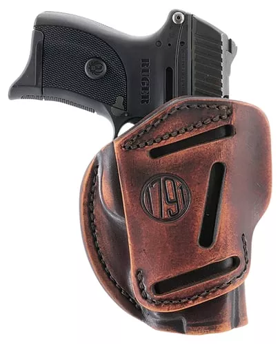 1791 Gunleather 3WH1VTGA 3-WayIWB/OWB Size 01 Vintage Leather Belt Loop Fits 1911 3-4" Ambidextrous Hand