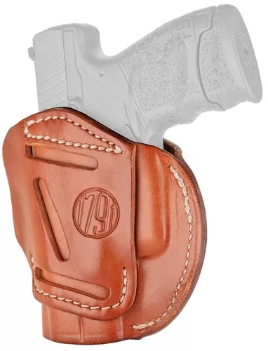 1791 Gunleather 3WH3CBRA 3-WayIWB/OWB Size 03 Classic Brown Leather Belt Loop Compatible w/ Glock 26 Compatible w/ Ruger LC9 Compatible w/ S&W M&P Shield Ambidextrous Hand