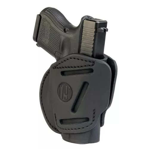 1791 Gunleather 3WH3SBLA 3-Way IWB/OWB Size 03 Stealth Black Leather Belt Loop Compatible w/ Glock 26 Compatible w/ Ruger LC9 Compatible w/ S&W M&P Shield Ambidextrous Hand