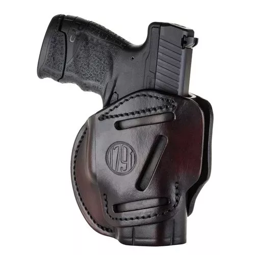 1791 Gunleather 3WH3SBRA 3-Way IWB/OWB Size 03 Signature Brown Leather Belt Loop Compatible w/ Glock 26 Compatible w/ Ruger LC9 Compatible w/ S&W M&P Shield Ambidextrous Hand