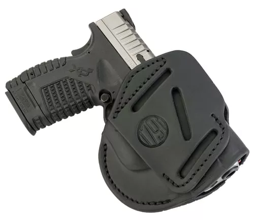 1791 Gunleather 3WH4SBLA 3-WayIWB/OWB Size 04 Stealth Black Leather Belt Loop Fits Walther PPS Fits Taurus G2C Fits Springfield XD/XDS Ambidextrous Hand