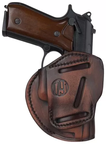 1791 Gunleather 3WH4VTGA 3-WayIWB/OWB Size 04 Vintage Leather Belt Loop Fits Springfield XD Fits Walther PPS Fits Springfield XDS Fits Taurus G2C Ambidextrous Hand