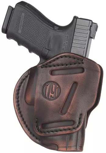 1791 Gunleather 3WH5VTGA 3-WayIWB/OWB Size 05 Vintage Leather Belt Loop Fits Glock 17 Fits HK VP9 Fits MP9 Ambidextrous Hand