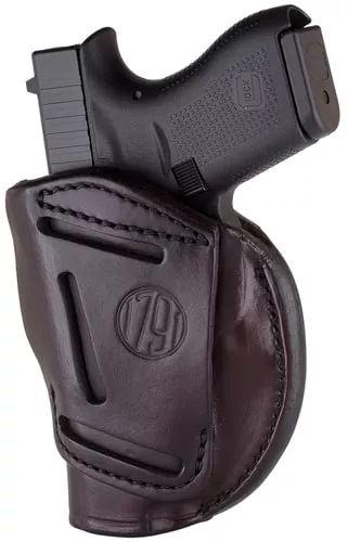 1791 Gunleather 4WH1SBRR 4-WayIWB/OWB 01 Signature Brown Leather Belt Clip Fits 3-4" Barrel 1911 Right Hand