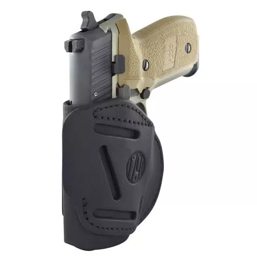 1791 Gunleather 4WH2SBLL 4-Way IWB/OWB Size 02 Stealth Black Leather Belt Clip Compatible w/Ruger LCP/S&W Bodyguard/Glock 42/43/43X Left Hand