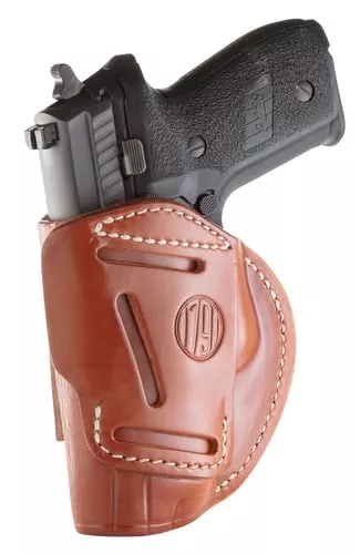 1791 Gunleather 4WH5CBRR 4-WayIWB/OWB 05 Classic Brown Leather Belt Clip Fits S&W M&P/Springfield XD/Glock 17/HK VP9