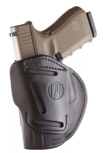 1791 Gunleather 4WH5SBRR 4-WayIWB/OWB 05 Signature Brown Leather Belt Clip Fits S&W M&P/Springfield XD/Glock 17/HK VP9