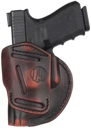1791 Gunleather 4WH5VTGR 4-WayIWB/OWB Size 05 Vintage Leather Belt Clip Compatible w/Glock 17/Springfield XD/S&W M&P/HK VP9 Right Hand