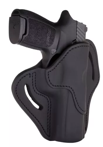 1791 Gunleather BH24SBLR BH2.4OWB 2.4 Stealth Black Leather Belt Slide Fits Walther PPQ/Sig P320/Springfield XD-M