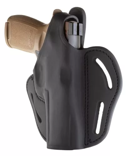 1791 Gunleather BHX5SBLR BHXOWB 05 Stealth Black Leather Belt Slide Fits Sig P320/Ruger Security-9