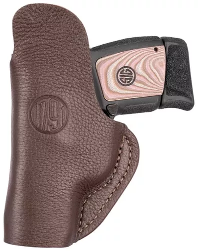 1791 Gunleather FCD1BRWL Fair ChaseIWB Size 01 Brown Leather Deer Hide Belt Clip Fits Ruger LCP 380/S&W Bodyguard Left Hand