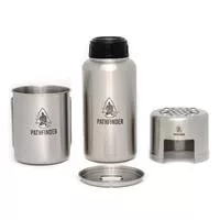 32oz Stainless Water Bottle + Cup + Stove Set