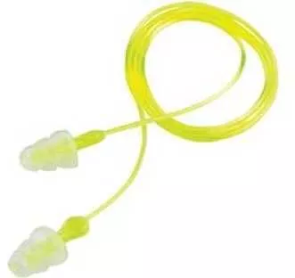 3M/Peltor Tri-Flange Ear Plug - Reusable, Hearing Protection With Cord, 3 Pack, Yellow
