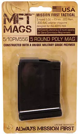5.56mm NATO Magazine, 5-Round Capacity, Black Md: 5/10PM556-BL
