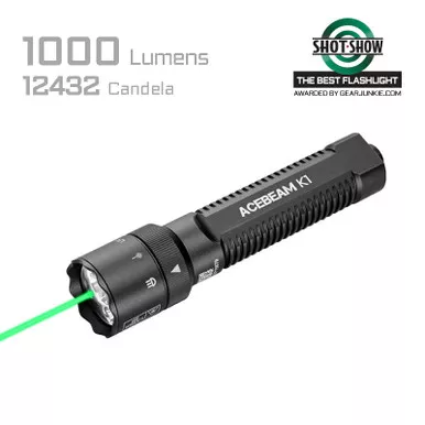 Acebeam K1 Triple-Source Multi-Functional EDC Tactical Flashlight – Black – K1-BLK