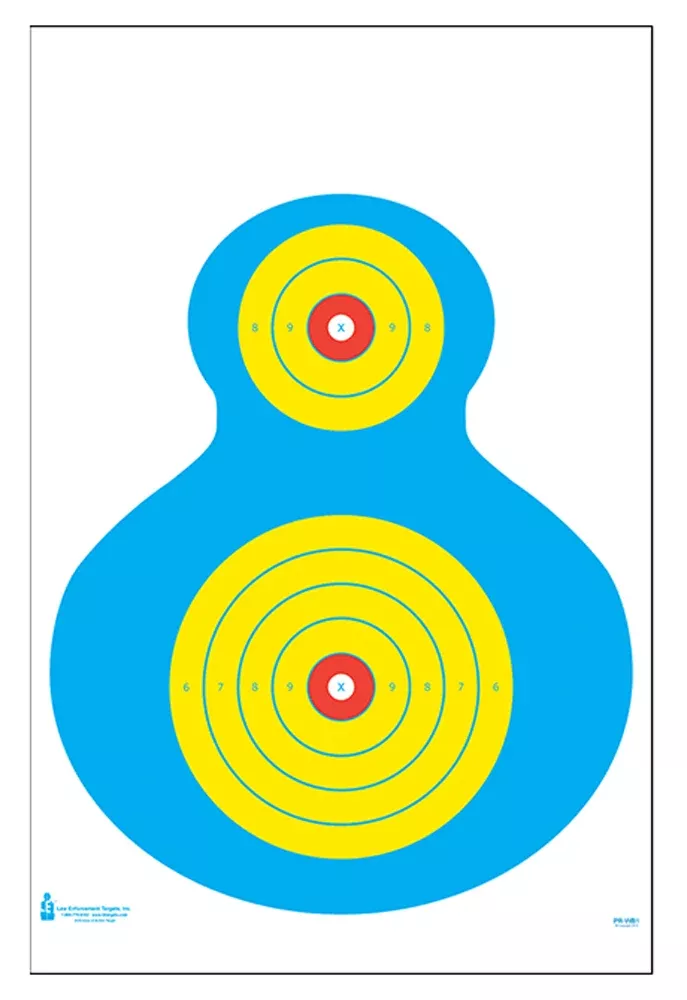 Action Target PRWB1100 High Visibility Silhouette Paper Target 19" x 25" Blue/Yellow 100 Per Box