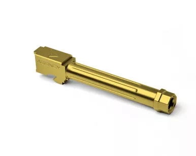 Agency Arms Mid Line Barrel Glock 17 Threaded Barrel - 9MM, Titanium Nitride Finish, Threaded And Fluted, Fits Glock 17