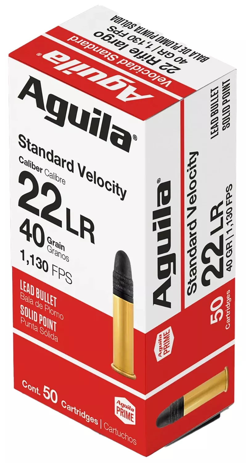 Aguila 1B220332 Standard Velocity22LR 40gr Lead Solid Point 50 Per Box/40 Case