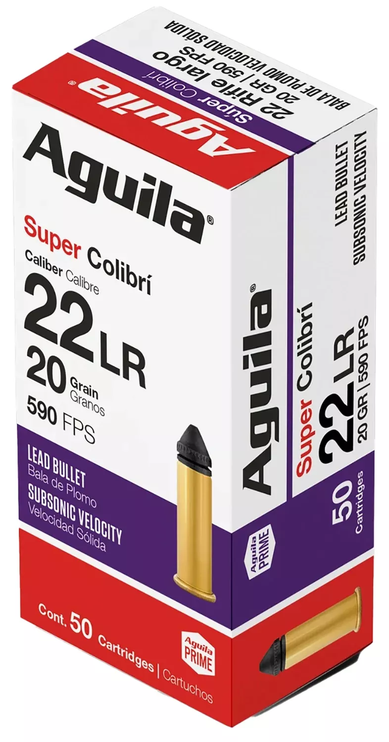 Aguila 1B220339 Super Colibri22LR 20gr Subsonic Lead 50 Per Box/20 Case