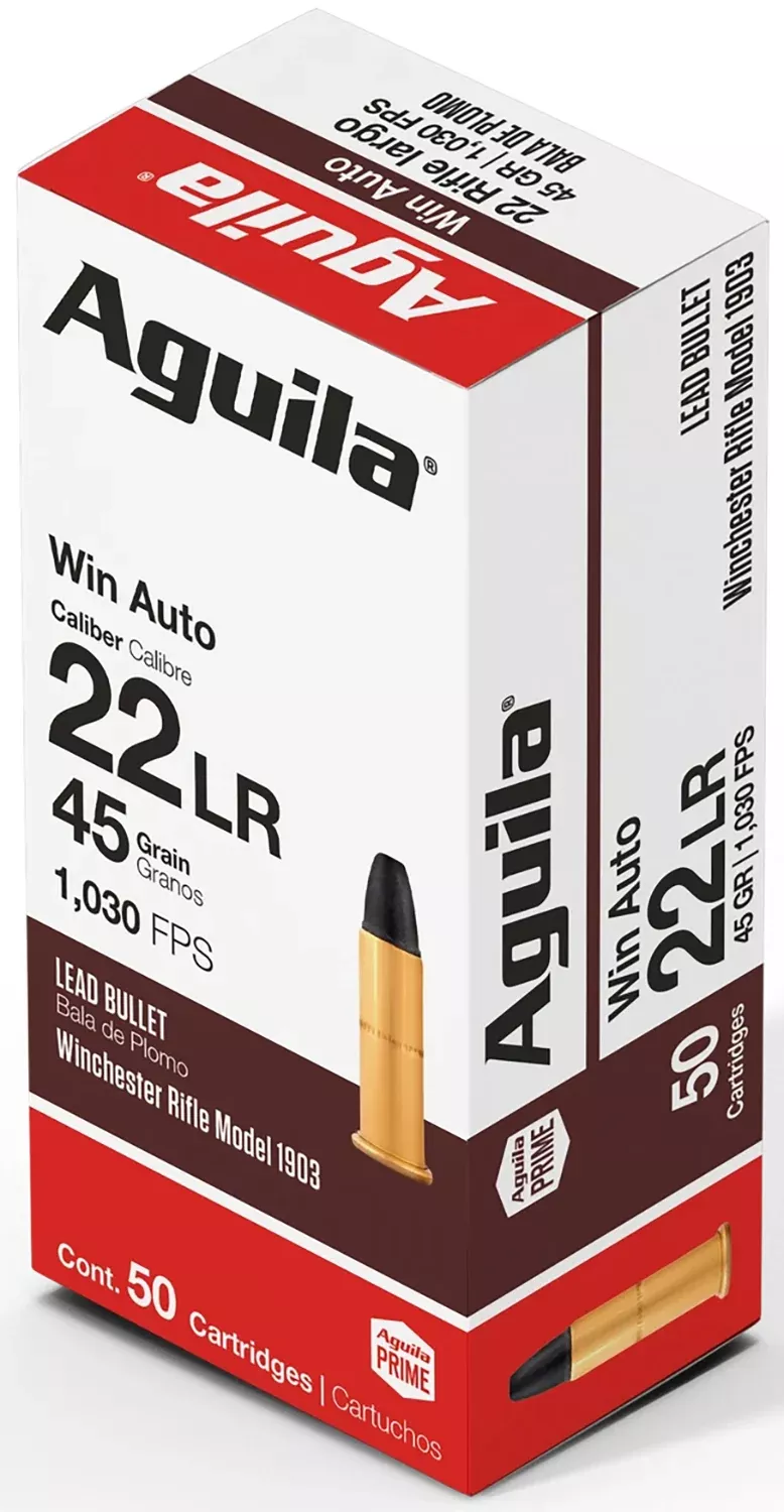 Aguila 1B220504 22Win 45gr Lead Round Nose 50 Per Box/100 Case