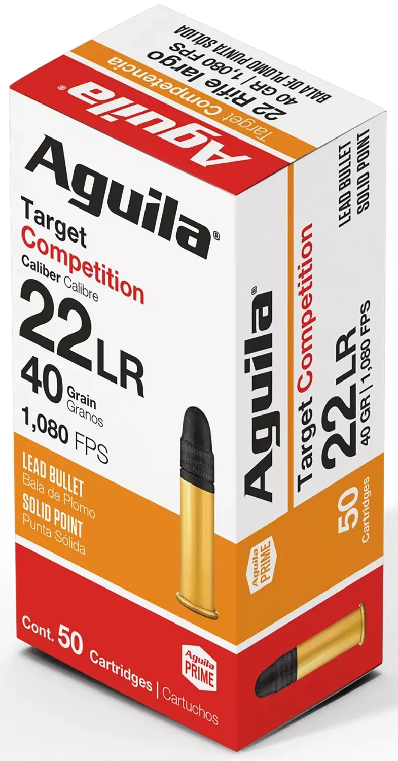 Aguila 1B220514 Competition22LR 40gr Lead Solid Point 50 Per Box/20 Case
