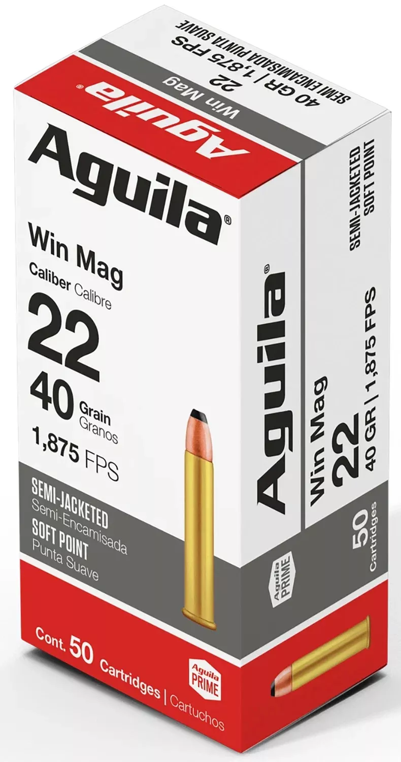 Aguila 1B222401 22WMR 40gr Semi Jacketed Soft Point 50 Per Box/20 Case
