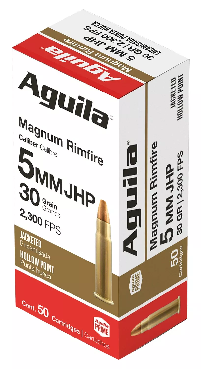 Aguila 1B222405 5mm Rem Mag 30gr Semi Jacketed Hollow Point 50 Per Box/20 Case
