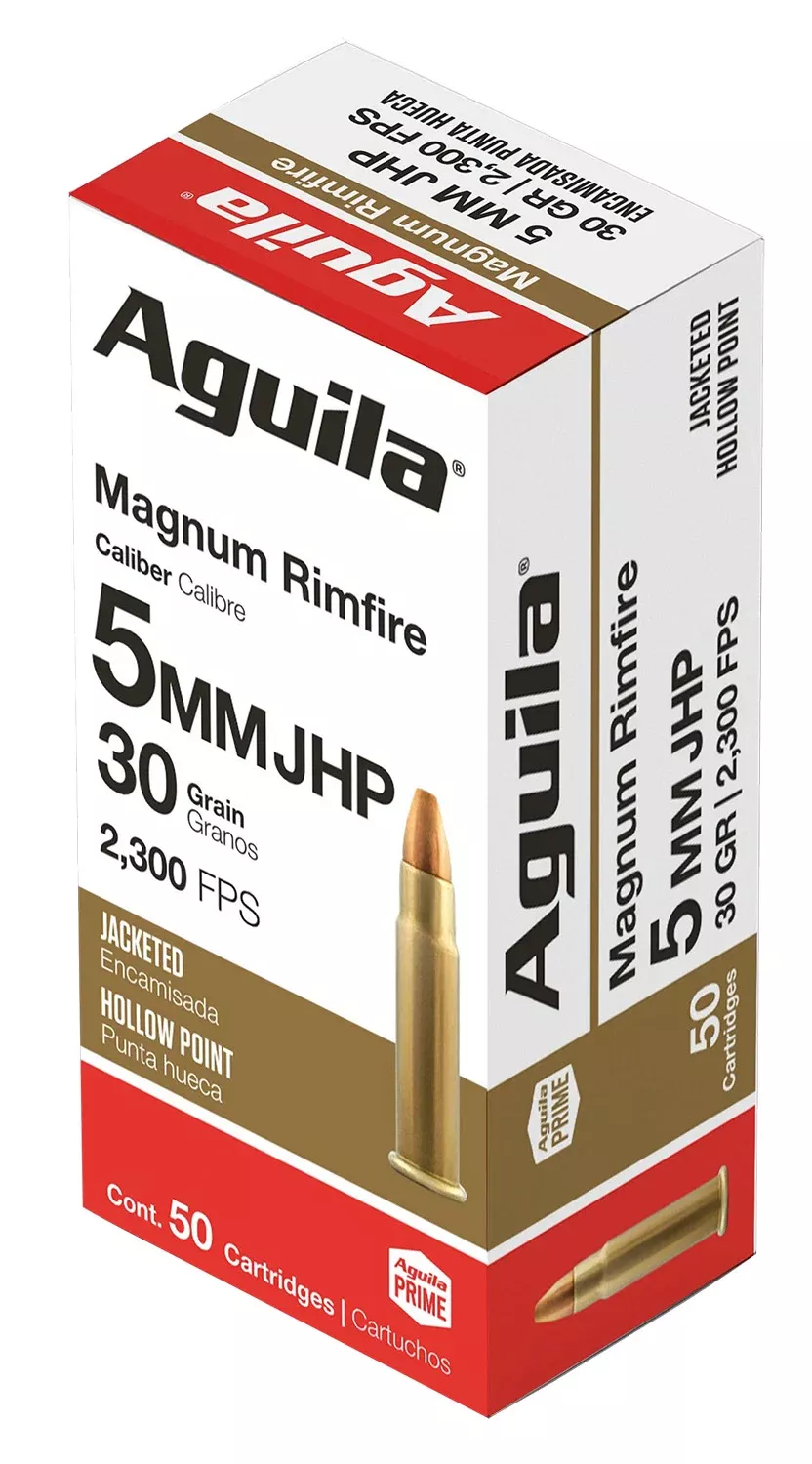 Aguila 1B222406 5mm Rem Mag 30gr Jacketed Hollow Point 50 Per Box/20 Case