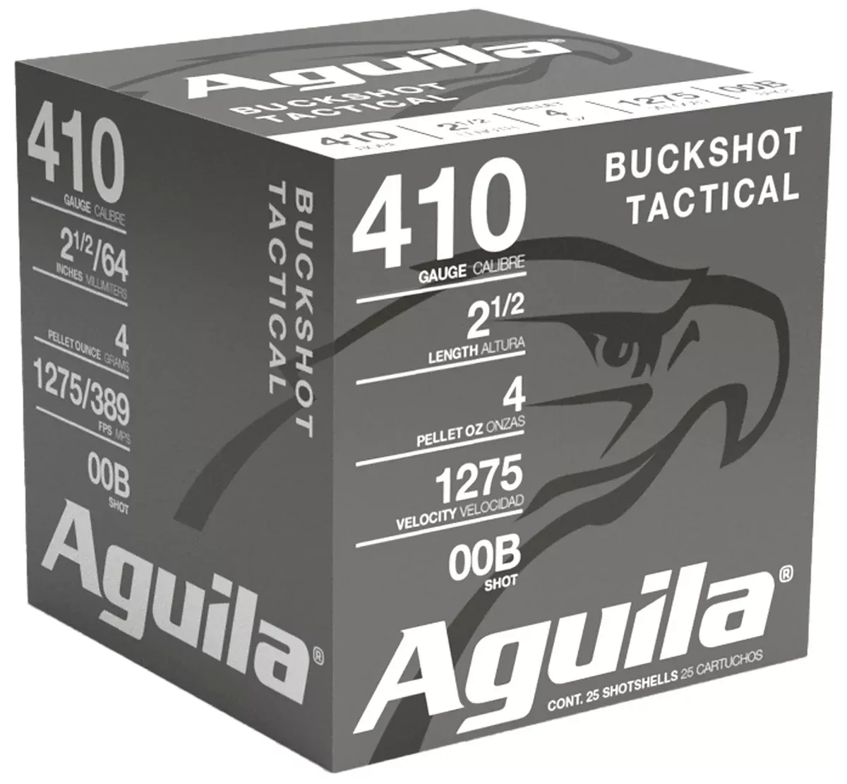 Aguila 1C4100BA Buckshot410Gauge 2.50" 1/2oz 00Buck Shot 25 Per Box/20 Case