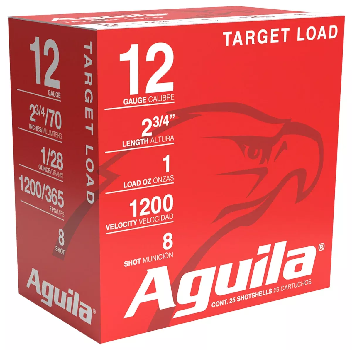 Aguila 1CHB1305 Target Load Competition 12Gauge 2.75" 1oz 8Shot 25 Per Box/10 Case