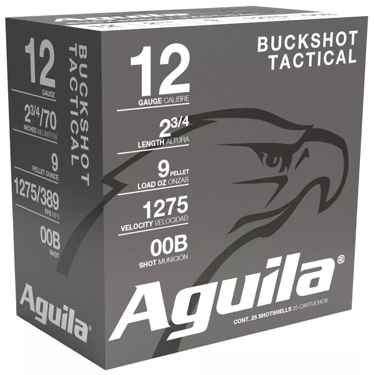 Aguila 1CHB1320 Buckshot12Gauge 2.75" 00Buck Shot 25 Per Box/10 Case