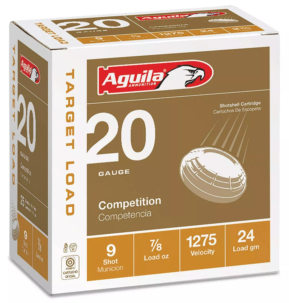 Aguila 1CHB2039 Target Load Competition 20Gauge 2.75" 7/8oz 9Shot 25 Per Box/10 Case