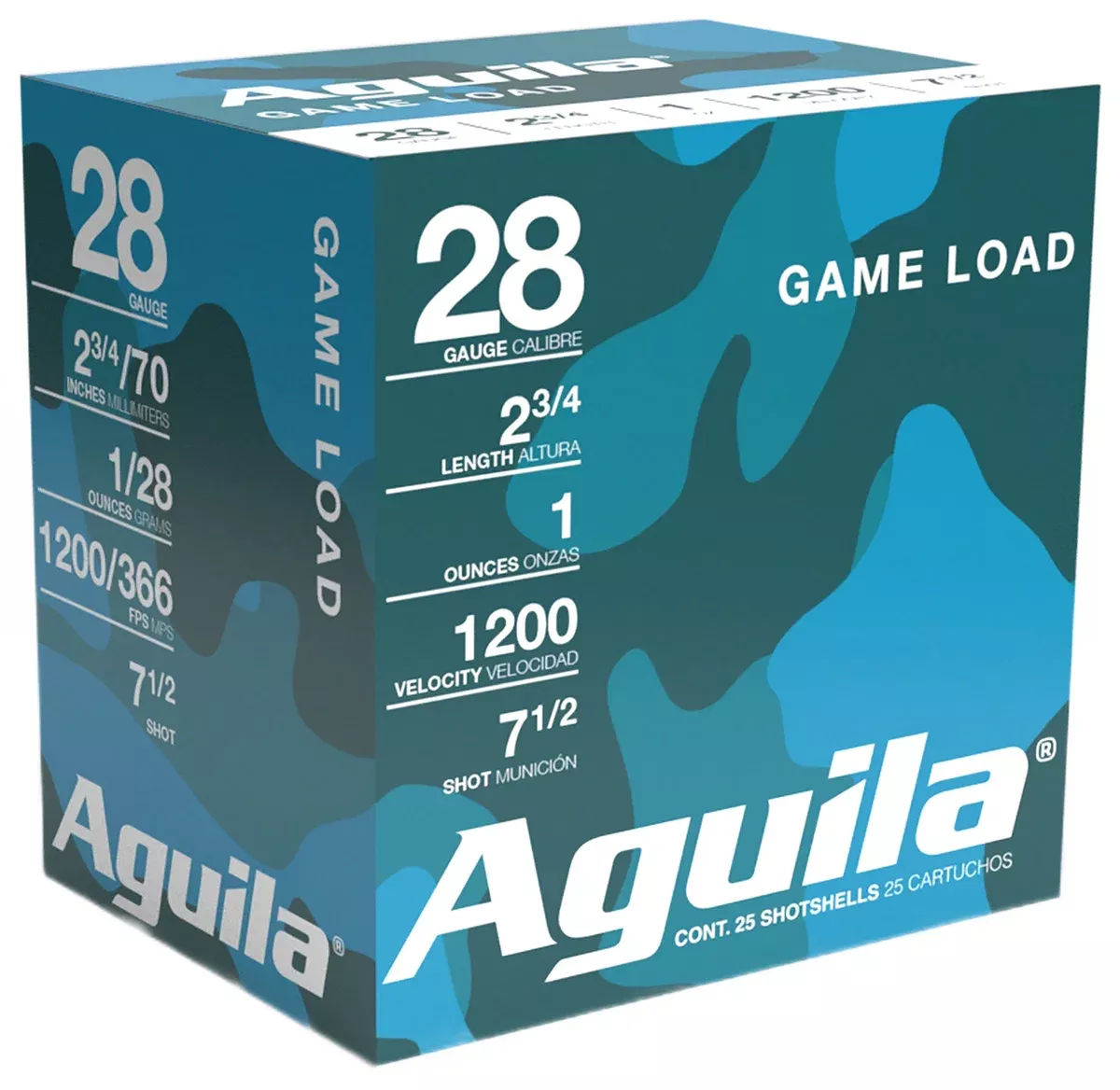Aguila 1CHB2837 Game Load28Gauge 2.75" 1oz 7.5Shot 25 Per Box/20 Case