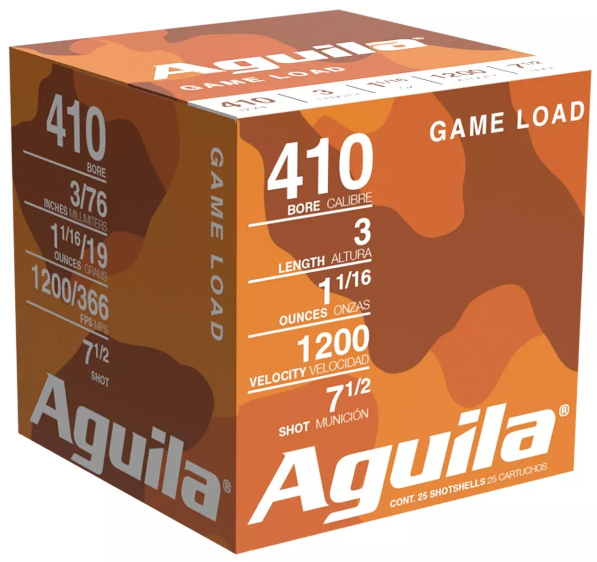 Aguila 1CHB4127 Game Load410Gauge 3" 11/16oz 7.5Shot 25 Per Box/10 Case