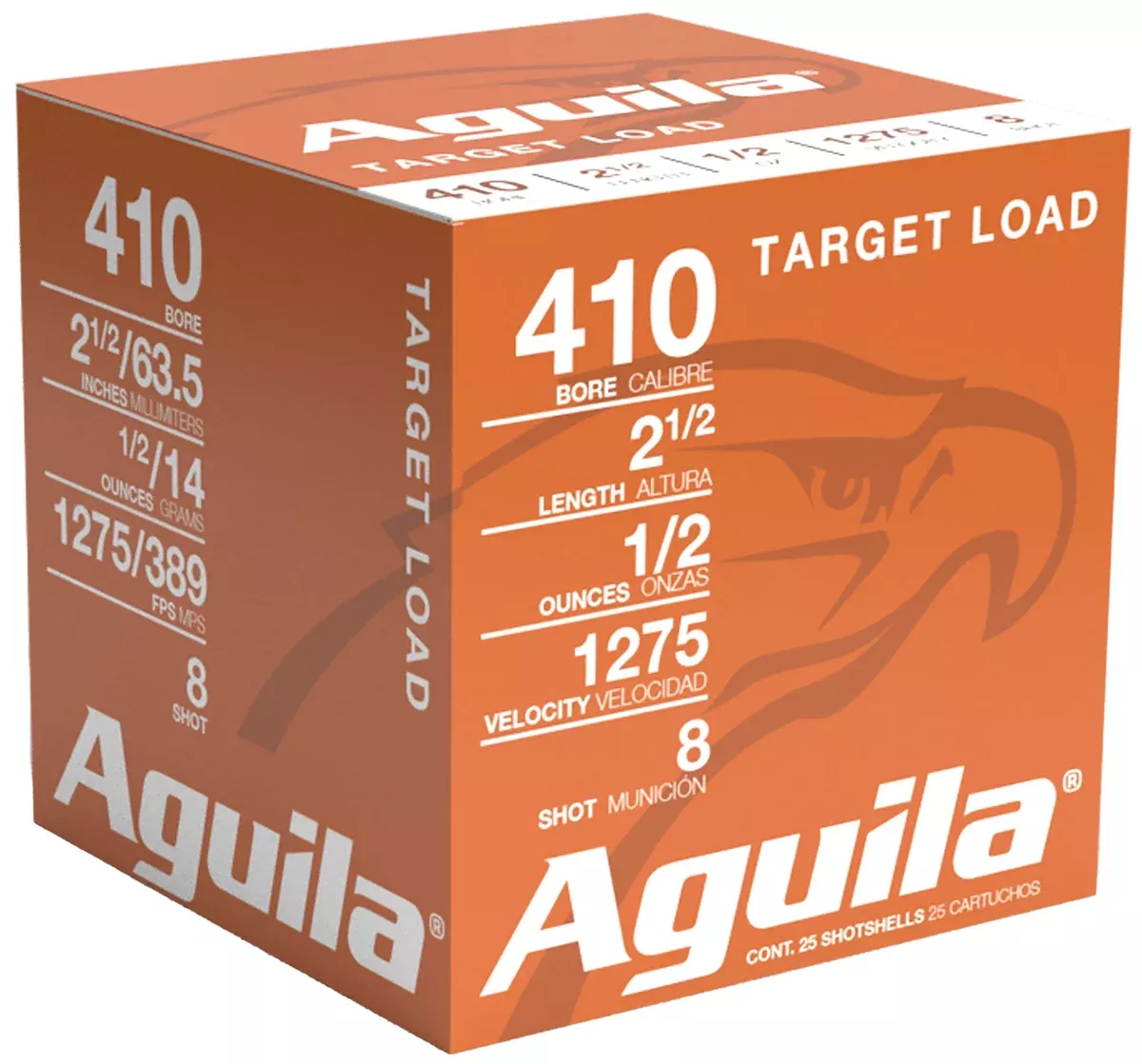 Aguila 1CHB4138 Target Load Competition 410Gauge 2.50" 1/2oz 8Shot 25 Per Box/20 Case