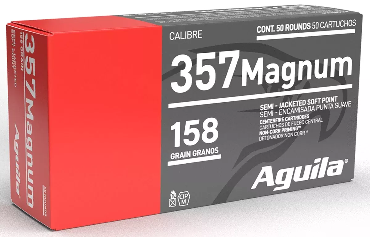 Aguila 1E572823 357Mag 158gr Semi Jacketed Soft Point 50 Per Box/20 Case