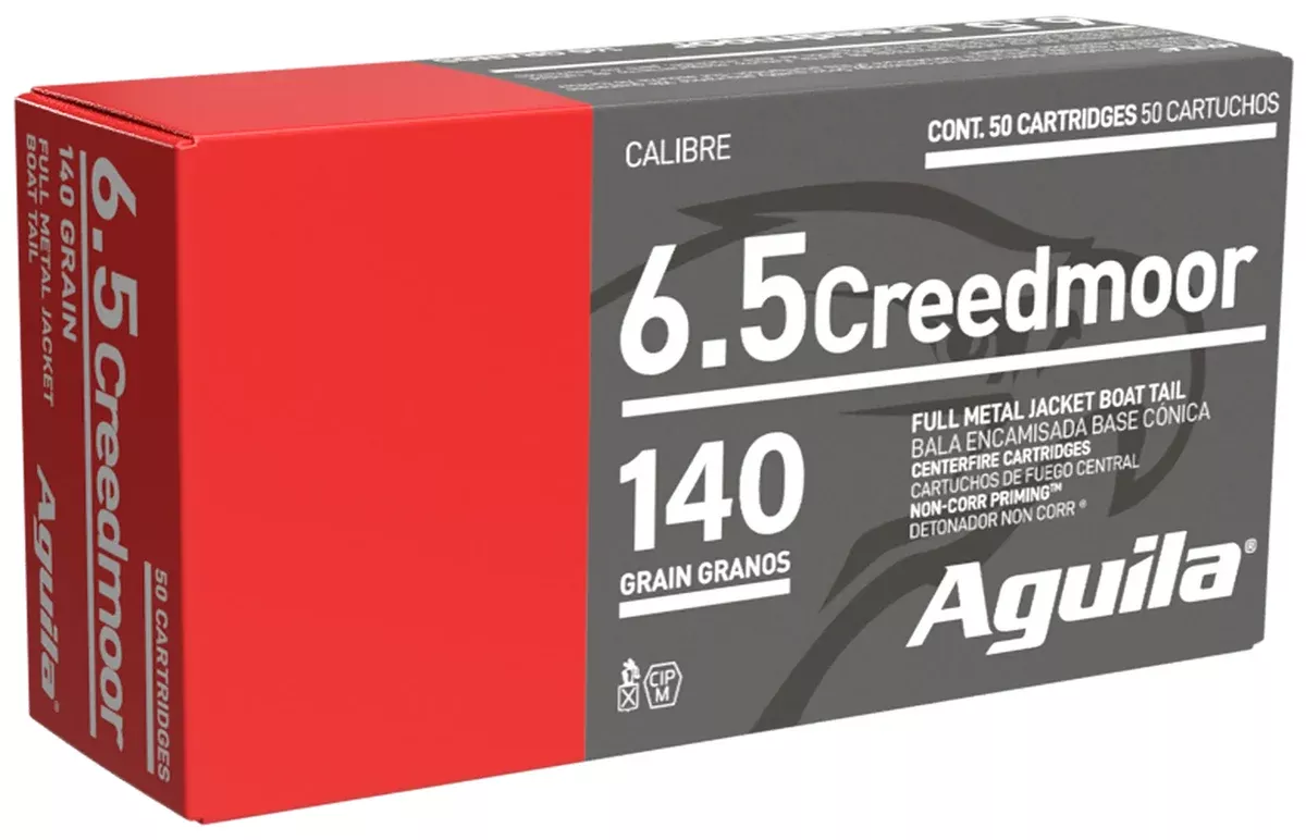 Aguila 1E650110 6.5Creedmoor 140gr Full Metal Jacket Boat Tail 20 Per Box/25 Case