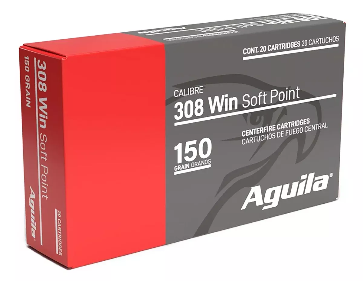 Aguila 8090AG 308Win 150gr InterLock Boat Tail Soft Point 20 Per Box/10 Case