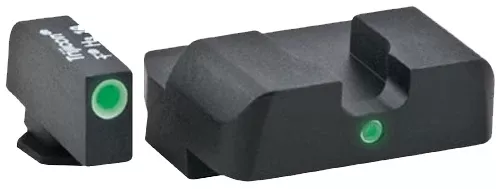 AmeriGlo GL101 i-Dot SightSet for GlockGreen Tritium White Outline Front Sight-Green Tritium Rear Sight