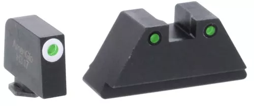 AmeriGlo GL152 Optic Compatible Sight Set for GlockXL Tall Green Tritium White Outline Front Sight-Green Tritium Black Outline Rear Sight