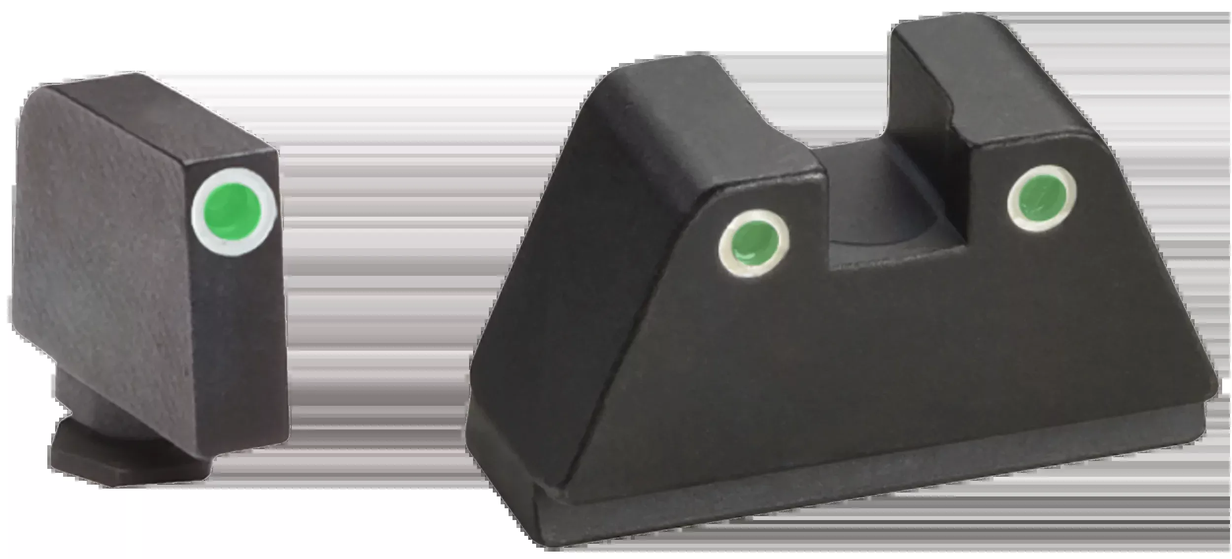 AmeriGlo GL329 Optic Compatible Sight Set for Glock - XL Tall Green Tritium White Outline 3-Dot