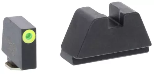 AmeriGlo GL681 Optic Compatible Sight Set for Glock2XL Tall Green Tritium LumiGreen Outline Front Sight-Black Rear Sight