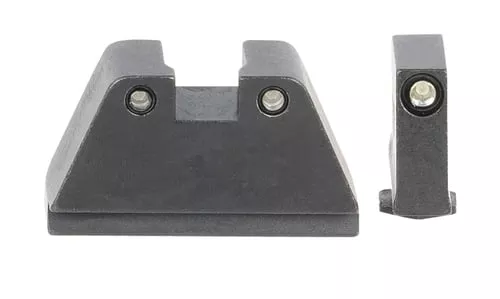 AmeriGlo GL814 Optic Compatible Sight Set for Glock2XL Tall Green Tritium Black Outline Front Sight-Green Tritium Black Outline Rear Sight