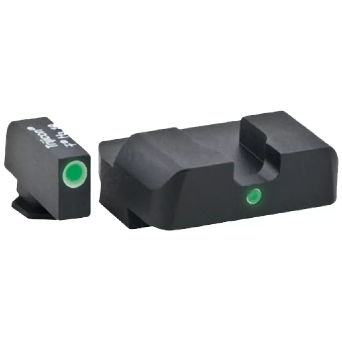 AmeriGlo i-Dot Sight Set for Glock, Green Tritium White Outline Front Sight-Green Tritium Rear Sight Glock Gen 1-4 - GL102