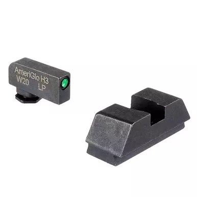 Ameriglo Optic Compatible Night Sight Set for Glock - 1L Tall Black Outline Tritium .220” Front, Flat Black .295” Rear