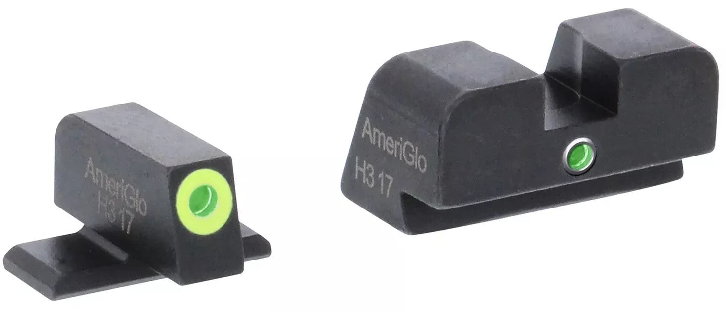 AmeriGlo SG301 i-Dot Sight Set for SIG SauerGreen Tritium LumiGreen Outline Front Sight-Green Tritium Rear Sight