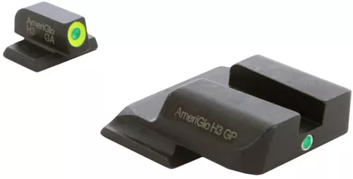 AmeriGlo SW301 i-Dot Sight Set for Smith & Wesson M&PGreen Tritium LumiGreen Outline Front Sight-Green Tritium Rear Sight