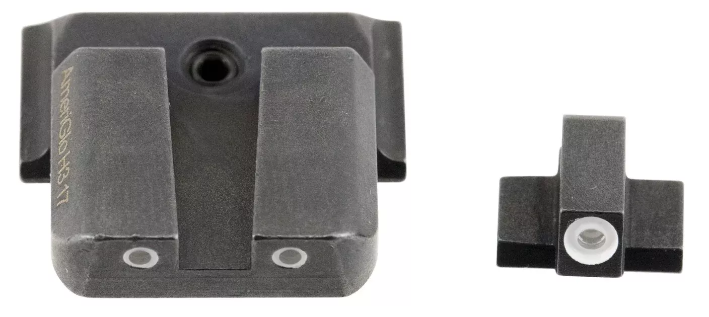 AmeriGlo SW801 Classic Tritium Sight Set for Smith & Wesson M&PGreen Tritium White Outline Front Sight-Green Tritium White Outline Rear Sight